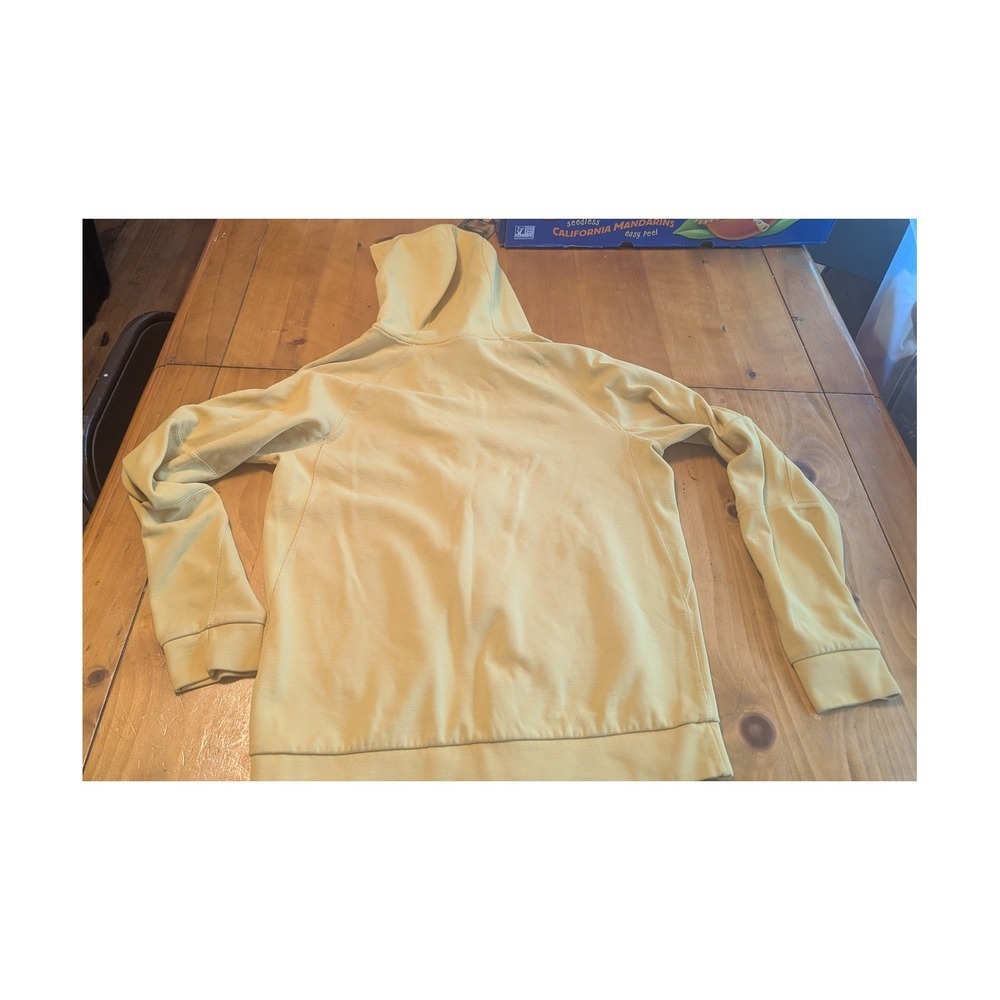 Nike Mens Full Zip Hoodie Mustard Yellow‎ Logo Raglan Sweatshirt Medium